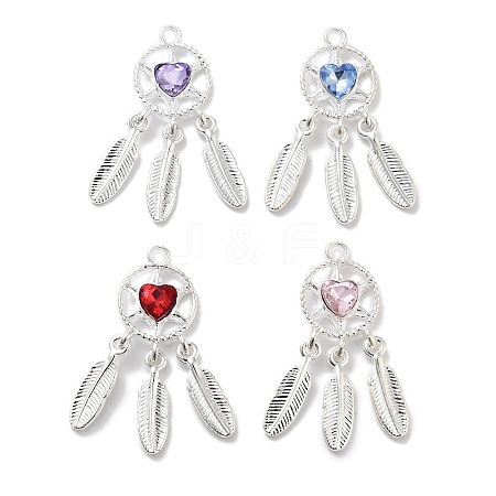 Rack Plating Alloy Rhinestone Pendants PALLOY-F311-19S-1