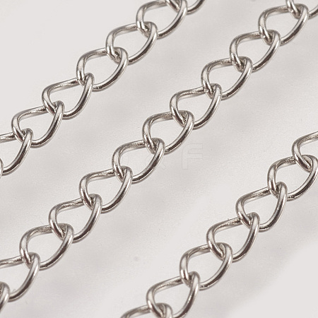 Tarnish Resistant Handmade 304 Stainless Steel Curb Chains STAS-P200-11P-1