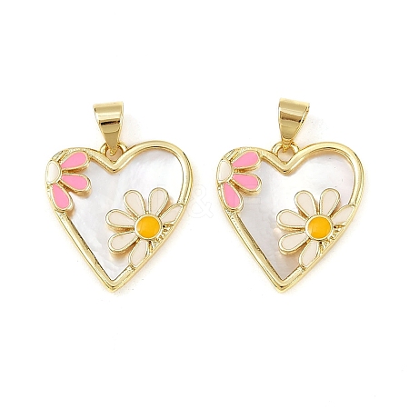 Brass Enamel Pendants X-KK-S526-52G-1