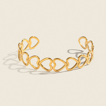 Hollow 304 Stainless Steel Cuff Bangles for Women QQ2164-1