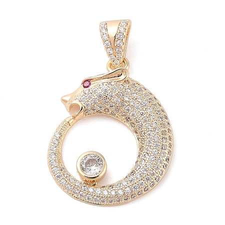 Brass Micro Pave Cubic Zirconia Pendants KK-S388-06G-1