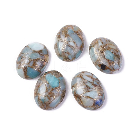 Synthetic Amazonite Cabochons G-L502-18x25mm-09B-1