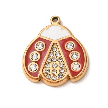 304 Stainless Steel Rhinestone Pendants RB-CBA862B-01G-1