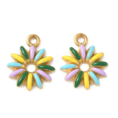 304 Stainless Steel Enamel Pendants STAS-I346-15G-01-1