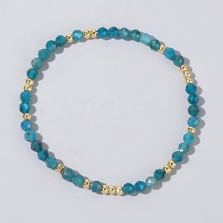 Gemstone & Brass Beads Stretch Bracelets LN0017-5-1