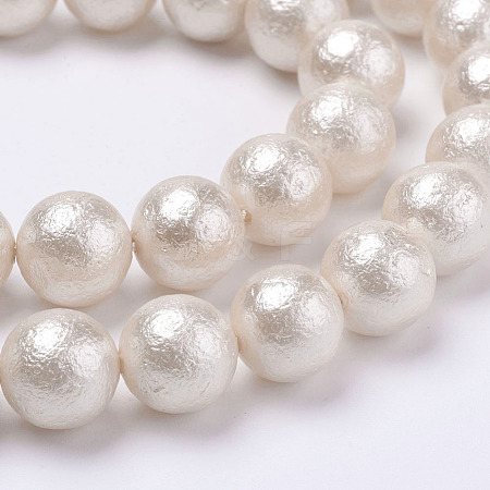 Wrinkle Textured Shell Pearl Beads Strands BSHE-F013-02-6mm-1