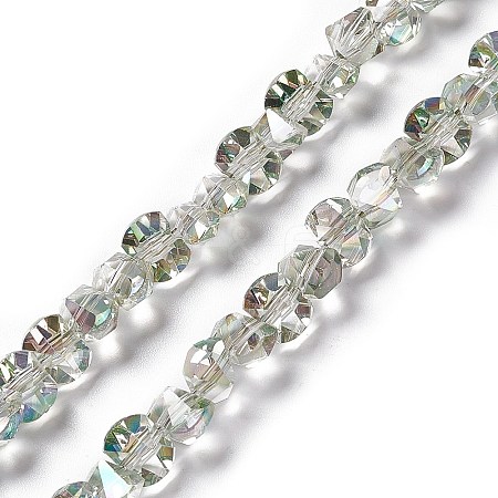 Transparent Electroplate Glass Beads Strands EGLA-L043-FR02-1