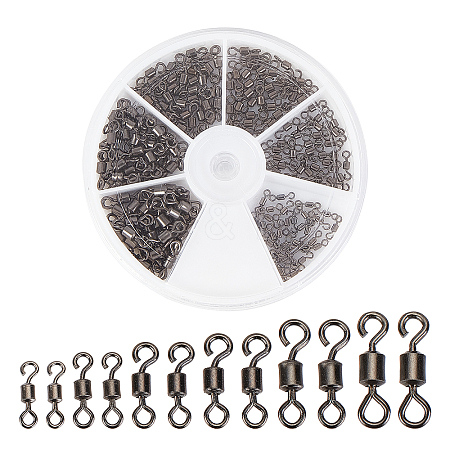 180Pcs 6 Style Brass Fishing Rolling Bearing Connector FIND-FH0003-32-1