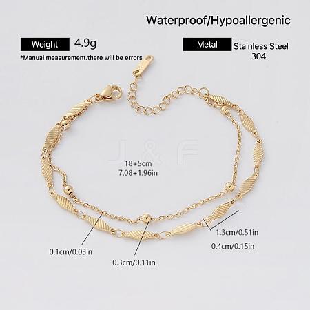 304 Stainless Steel 2-Strand Bracelets for Women QD8727-3-1
