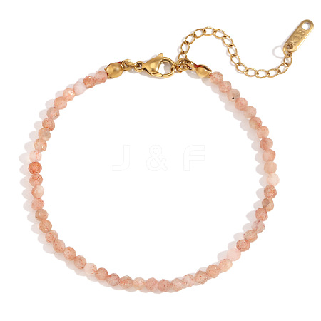 Natural Sunstone Beaded Bracelets for Women PW7848-7-1