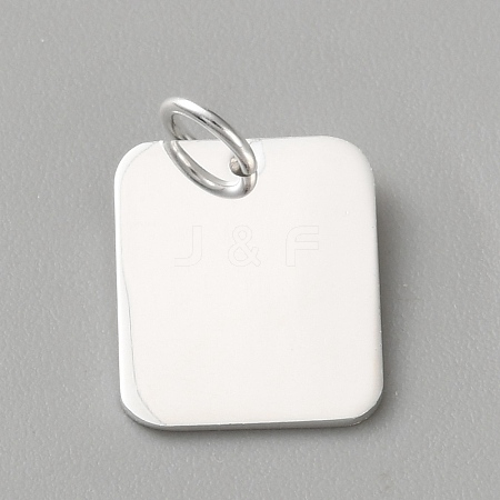 925 Sterling Silver Blank Charms STER-WH0010-74C-1