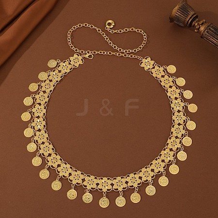Ethnic Style Alloy Flower Link Chain Tassel Waist Body Chains FS-WG4F21D-01-1