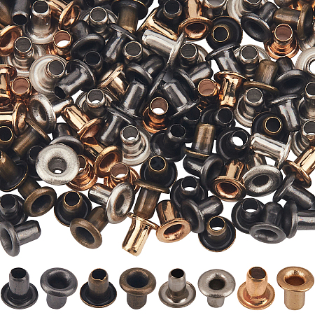 Gorgecraft 400Pcs 4 Colors Brass Grommet Eyelet Findings FIND-GF0006-42A-1