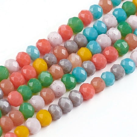 Faceted Glass Beads Strands X-GLAA-G074-B03-1