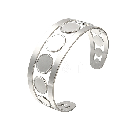 304 Stainless Steel Cuff Ring for Women RJEW-U025-05P-1