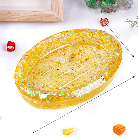 Natural Citrine Ornaments Resin Soap Box Decoration PW-WGDD986-01-1