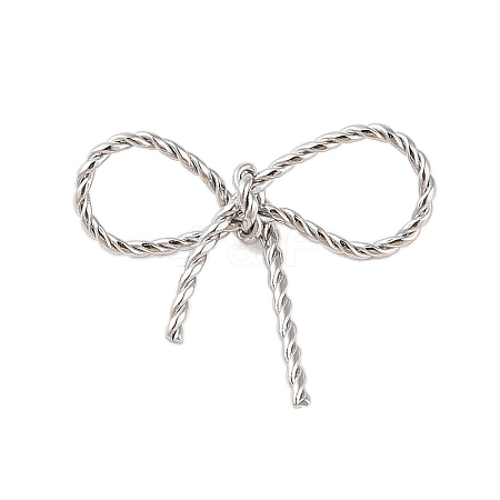 Non-Tarnish 304 Stainless Steel Twisted Bowknot Links Connector Charms STAS-S125-01P-1
