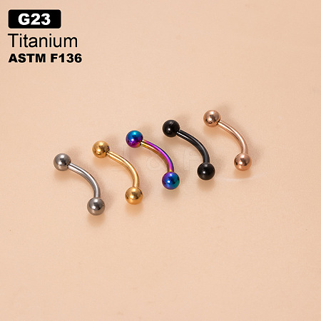 G23 Titanium Eyebrow Round Ball Curved Barbell Eyebrow Rings WGFD71D-43-1