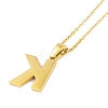 Ion Plating(IP) Initial Letter 304 Stainless Steel Pendant Necklaces NJEW-M199-01G-K-2