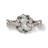 Brass Micro Pave Cubic Zirconia Fold Over Clasps KK-D259-05P-1