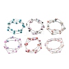 6Pcs 6 Colors Round Synthetic Turquoise Beads Multi-strand Bracelets for Women BJEW-JB12335-2