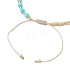 3mm Round Faceted Dyed Natural Magnesite & Seed Beads Braided Bead Bracelets BJEW-JB10594-01-4