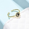 Brass Micro Pave Cubic Zirconia Cuff Open Rings RJEW-Z126-01G-1