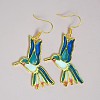 Alloy Enamel Bird Dangle Earrings for Women WGBA97F-01-1