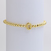 Brass Beaded Stretch Bracelets for Women FS-WG560D0-15-1