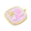 Ocean Theme 304 Stainless Steel Enamel Pendants STAS-Q352-03G-A-2
