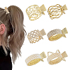 HOBBIESAY 6Pcs 6 Style Alloy & Plastic Imitation Pearl & Crystal Rhinestone Claw Hair Clips High Ponytail Holder PHAR-HY0001-03-1