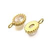 304 Stainless Steel Micro Pave Cubic Zirconia Charms STAS-U027-02G-04-2
