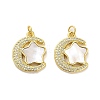 Brass Micro Pave Clear Cubic Zirconia Pendants KK-K365-16G-1