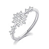 Brass Micro Pave Clear Cubic Zirconia Finger Rings FS-WGF1294-07-1