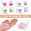  Jewelry 200Pcs 4 Style 1-Hole Transparent Acrylic Buttons TACR-PJ0001-04-11