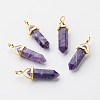 Natural Charoite Pointed Pendants X-G-G902-A03-2