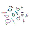 Biyun 14 Sets 7 Style PVD Vacuum Plating 304 Stainless Steel Toggle Clasps STAS-BY0001-01-2