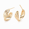 Brass Stud Earrings EJEW-T007-21G-NF-2