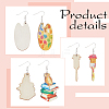 ANATTASOUL 2 Pair 2 Style Book & Brush & Palette Single Face Printed Wood Dangle Earrings EJEW-AN0002-74-3