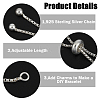 2Pcs 925 Sterling Silver Box Chain with Stop Beads & Loops STER-BBC0006-53-4