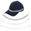 1 Set 3 Styles Iron Hat Chain with Lobster Claw Clasp HJEW-CN0001-31A-1