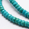 Faceted Rondelle Synthetic Turquoise Beads Strands X-TURQ-I015-10x6mm-06-1