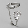Alloy Micro Pave Cubic Zirconia Women Finger Nail Rings MRMJ-WH0002-08P-01-2