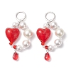 Brass Heart Hoop Earrings EJEW-TA00762-1