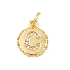 Brass Micro Pave Clear Cubic Zirconia Charms CU-CBA56CE-12G-C-1
