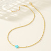 Real 18K Gold Plated 2mm Round Brass Beaded Necklaces HJ8238-6-1