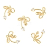 5Pcs Brass Micro Pave Clear Cubic Zirconia Pendants KK-YW0004-13-2