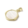 Brass Pave Shell Pendants KK-I708-14B-G-2