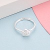 925 Sterling Silver Micro Pave Clear Cubic Zirconia Adjustable Finger Rings for Women STER-N016-142S-3
