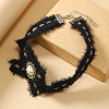 Alloy Pave Imitation Pearl Bowknot Fluffy Plush Choker Necklaces for Women HW5104-2-1